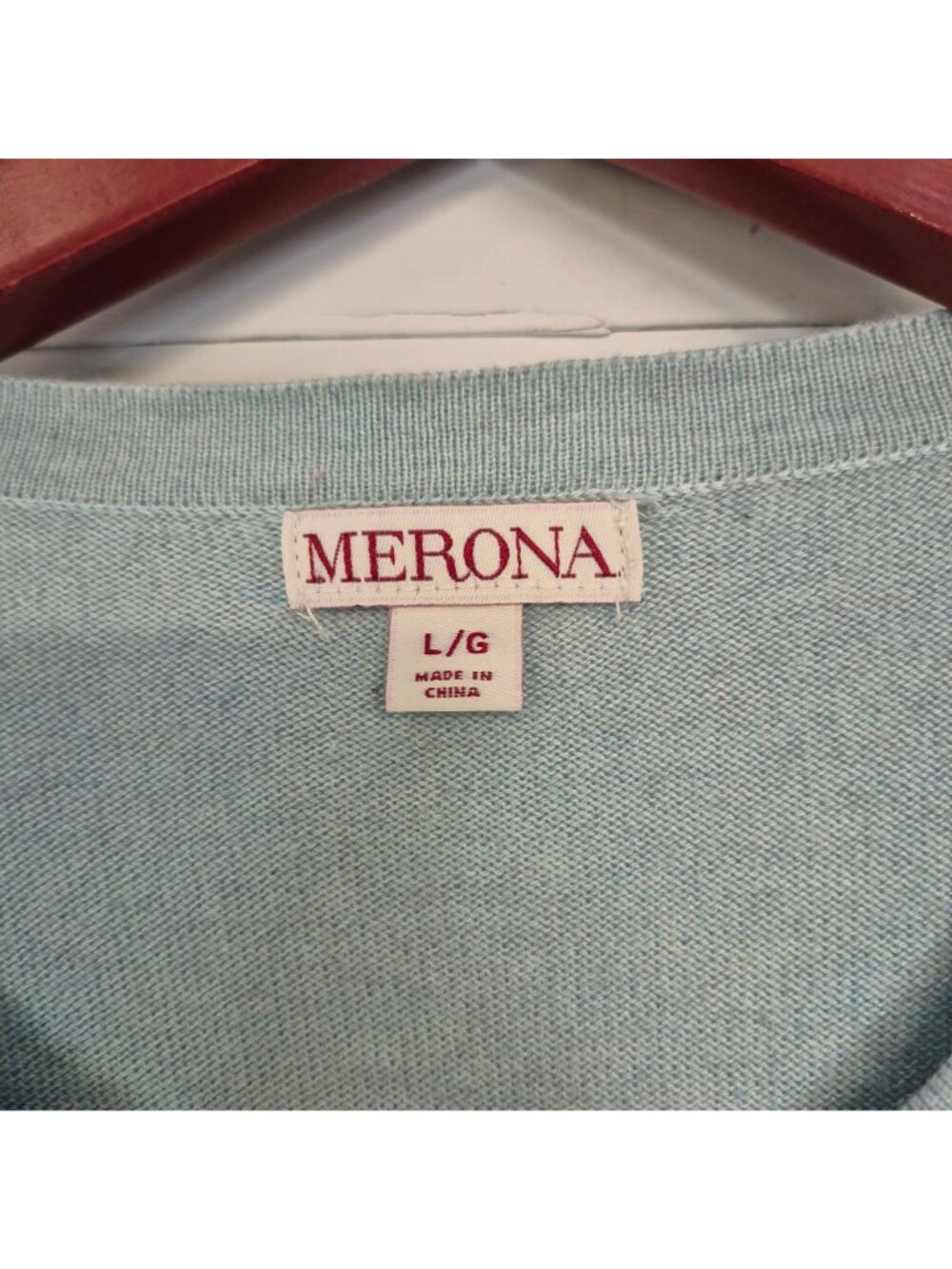 Merona Womens Light Blue Embellished Button Front Cardigan Sweater L - Picture 2 of 5